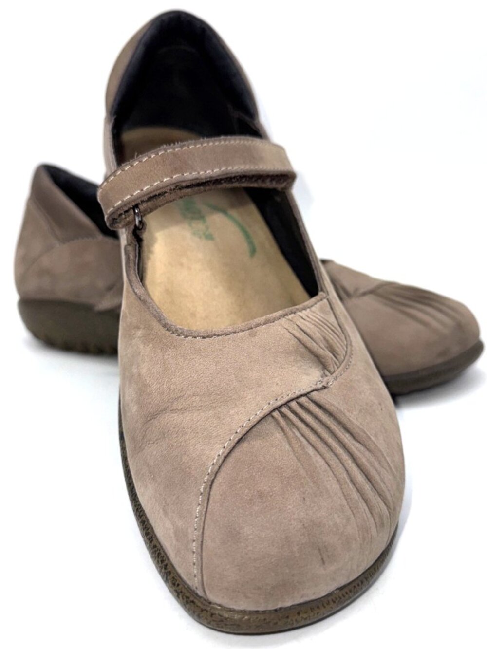 Naot Taramoa Women's 7 38 Beige Nubuck Leather Mary Jane Comfort Koru Cushioned